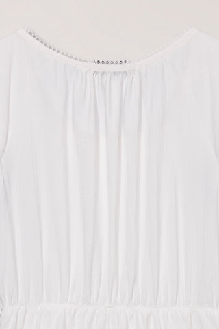 SLEEVELESS SHIRRING DRESS WHITE
