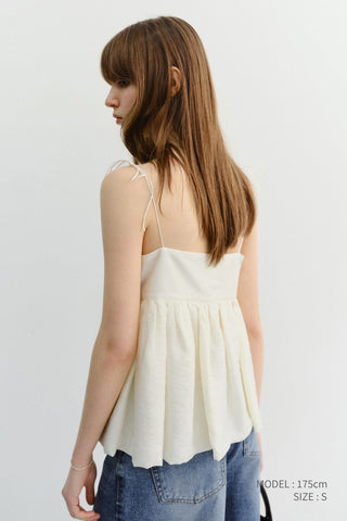 FLARED BUSTIER BLOUSE IVORY