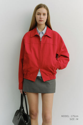UNISEX COLLARED BLOUSON JACKET RED