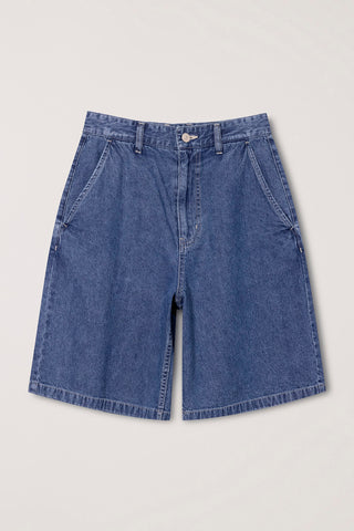 UNISEX LINEN DENIM SHORTS CLASSIC BLUE