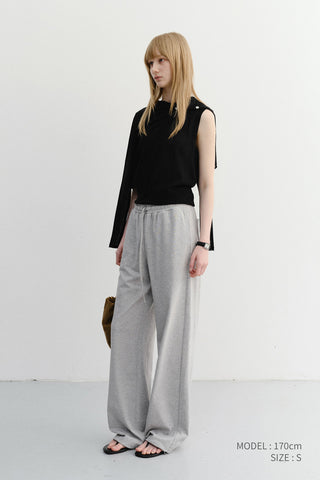 SUMMER WIDE JOGGER PANTS MELANGE GREY