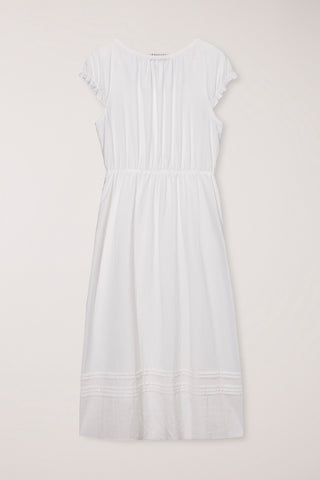 SLEEVELESS SHIRRING DRESS WHITE
