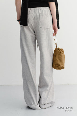SUMMER WIDE JOGGER PANTS MELANGE GREY
