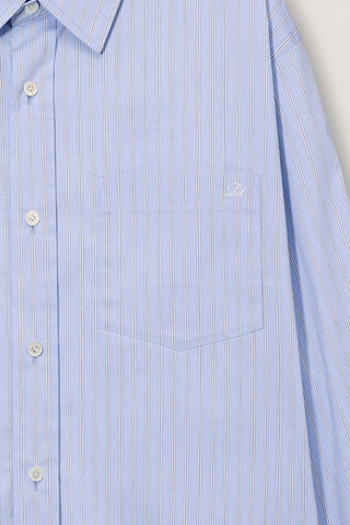 UNISEX CROPPED STRIPED SHIRT BLUE STRIPE