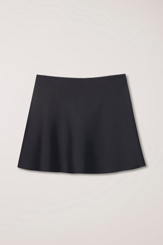 SATIN MINI SKIRT BLACK