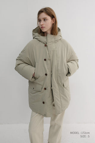 UNISEX GOOSE DOWN PARKA JACKET SOFT KHAKI
