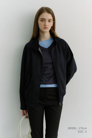 UNISEX MODERN HARRINGTON JACKET NAVY