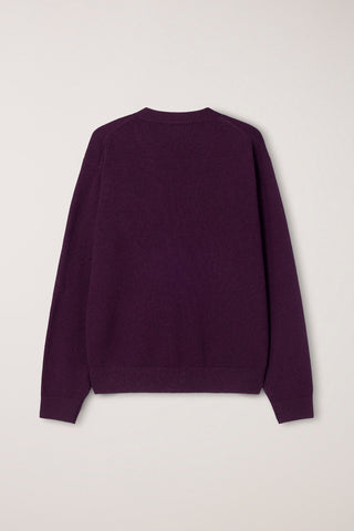 UNISEX V-NECK CARDIGAN PLUM