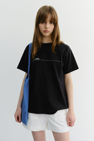 UNISEX MINIMAL LETTERING T-SHIRT BLACK