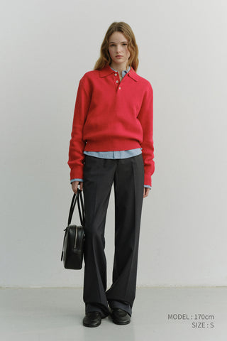 STRAIGHT SLACKS CHARCOAL GREY