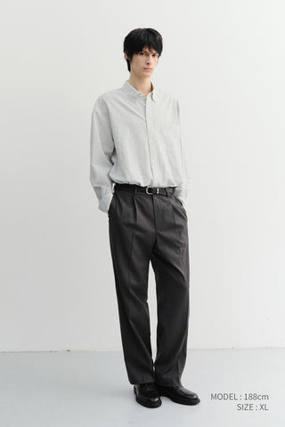 UNISEX SEERSUCKER BD SHIRT IVORY CHECK