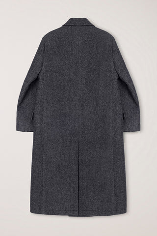 UNISEX LOOSE DOUBLE-BREASTED COAT CHARCOAL MELANGE