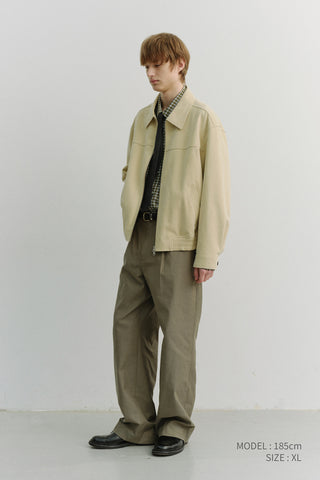 UNISEX ALTER-SUEDE COLLARED BLOUSON CREAM