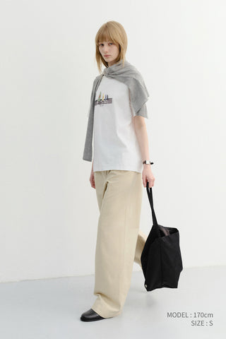 UNISEX APPLIQUE YACHT T-SHIRT OFF WHITE