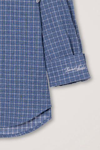 UNISEX SEERSUCKER BD SHIRT BLUE CHECK
