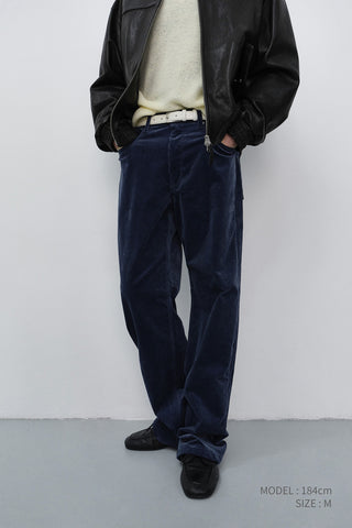 90S WIDE CORDUROY JEANS WASHED BLUE