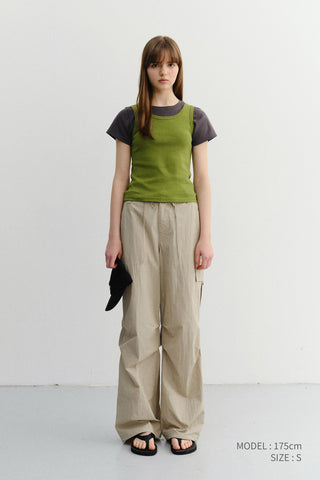 UTILITY PARACHUTE PANTS BEIGE