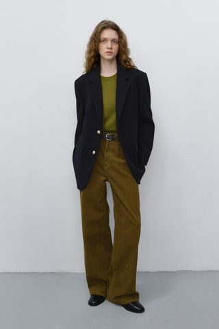 90S WIDE CORDUROY JEANS OLIVE GREEN