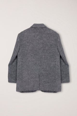 UNISEX ALPACA BLAZER COAT MELANGE GREY