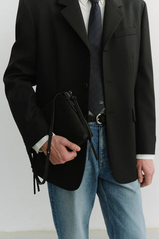 2-WAY SOFT TOUCH SUEDE BAG BLACK