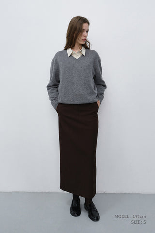 H-LINE LONG SKIRT BROWN