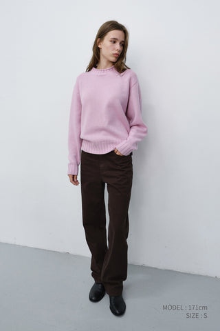 UNISEX CHUNKY ROLL NECK SWEATER SOFT PINK