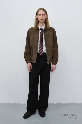 UNISEX REFINED SUEDE BLOUSON TAUPE SUEDE