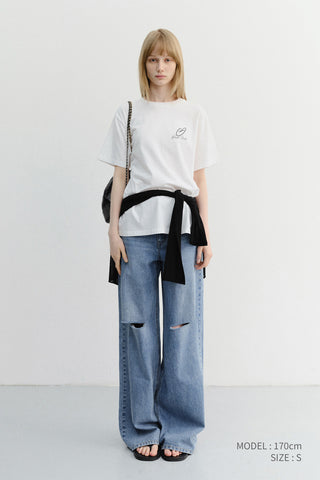 UNISEX HEART D LOGO T-SHIRT OFF WHITE