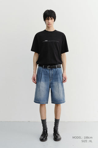 UNISEX MINIMAL LETTERING T-SHIRT BLACK