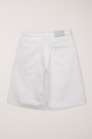 RELAXED BERMUDA DENIM SHORTS IVORY