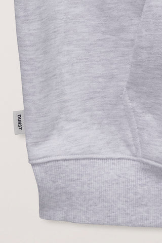 UNISEX CROPPED ZIP-UP HOODIE LIGHT MELANGE GREY