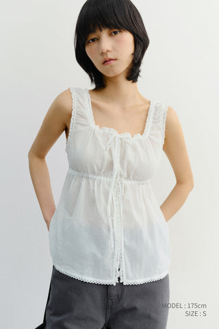 SHIRRING SLEEVELESS BLOUSE IVORY