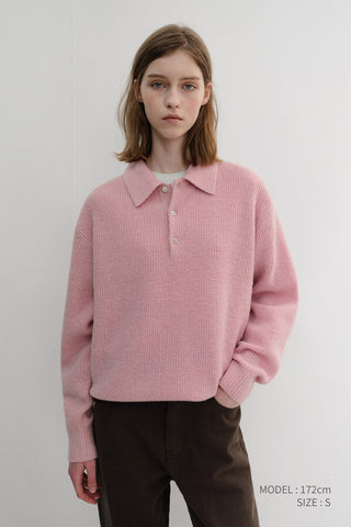 [Pre-order: Oct 16] UNISEX HAIRY COLLARED SWEATER SOFT PINK