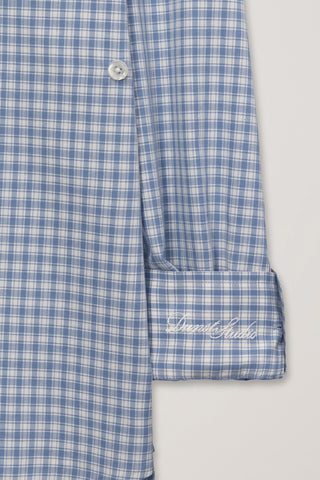 UNISEX OVERSIZED BD CHECKED SHIRT SOFT BLUE CHECK
