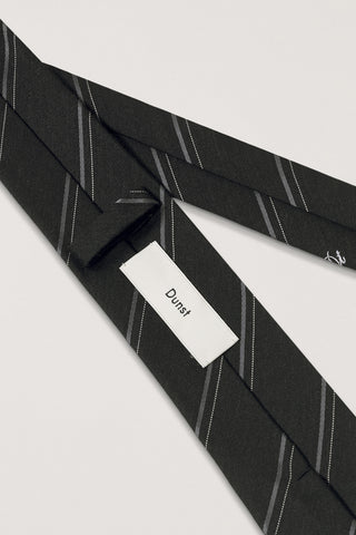 STRIPED TIE CHARCOAL GREY
