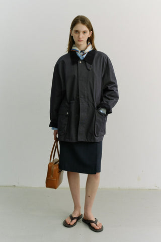 UNISEX COTTON CHORE JACKET INDIGO NAVY