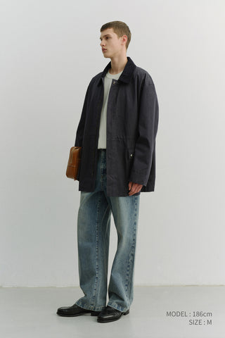 STRAIGHT SLACK JEANS GREYISH LIGHT BLUE