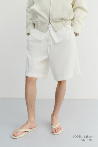 UNISEX PAJAMA BERMUDA SHORTS WHITE