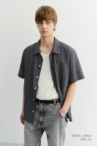 UNISEX CHECKED PAJAMA SHIRT BLACK CHECK