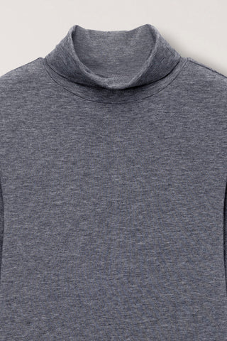 ESSENTIAL ROLL NECK TOP MELANGE GREY