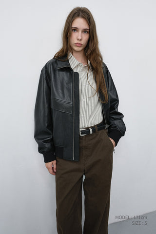 STRAIGHT CHINO SLACKS BROWN