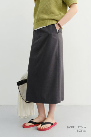 H-LINE LONG SKIRT DEEP GREY