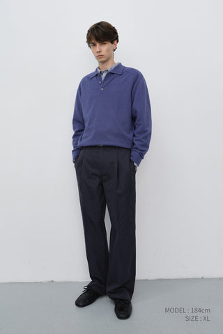 UNISEX COLLARED SWEATER WASHED BLUE