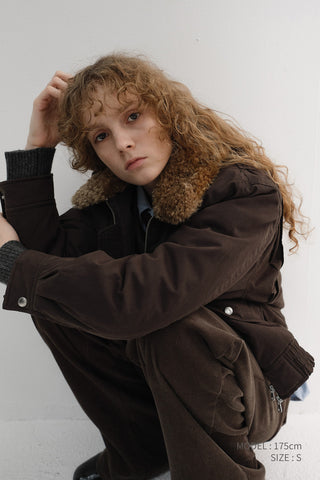 UNISEX FLIGHT PADDED JACKET DARK BROWN
