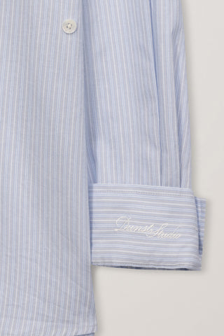UNISEX OVERSIZED BD STRIPED SHIRT BLUE GREY STRIPE