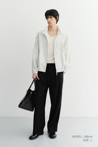 LOUNGE WOOL SLACKS BLACK STRIPE