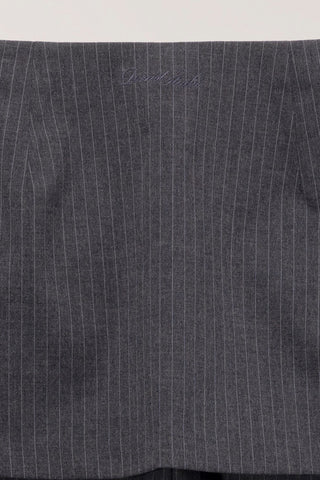 SKIRT LAYERED SLIM PANTS CHARCOAL GREY STRIPE