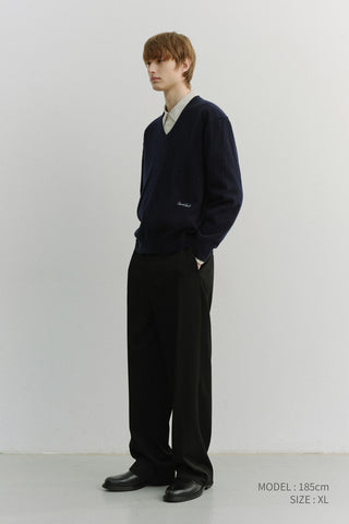 UNISEX SOFT V-NECK SWEATER FRENCH NAVY