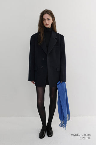 UNISEX LAYERED CASHMERE BLAZER NAVY