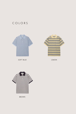 UNISEX STRIPED POLO SHIRT LEMON